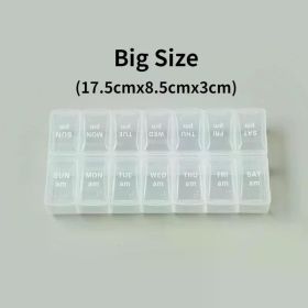 New Weekly Portable Travel Pill Cases Box 7 Days Organizer 14 Grids Pills Container Storage Tablets Vitamins Medicine Fish Oils (Color: NO.16)