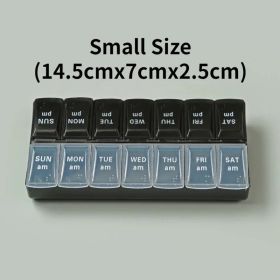 New Weekly Portable Travel Pill Cases Box 7 Days Organizer 14 Grids Pills Container Storage Tablets Vitamins Medicine Fish Oils (Color: NO.1)