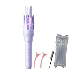 Hair Curling Iron 32mm Curler Wand Professional Curly Tongs Ceramic Electric Salon Styling Tool Small Crimping Iron (Plug Type: US, Color: purple without box)