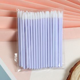 50Pcs Crystal Eyelashes Brushes Individual Lash Removing Cleaning Mascara Applicator Lip Brushes Makeup Eyelash Extension Tools (Handle Color: Purple 50pcs)