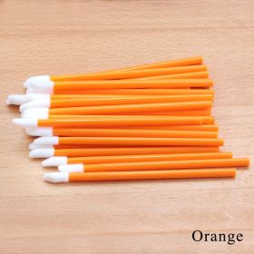 50Pcs Crystal Eyelashes Brushes Individual Lash Removing Cleaning Mascara Applicator Lip Brushes Makeup Eyelash Extension Tools (Handle Color: Orange 50pcs)