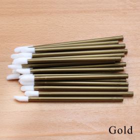 50Pcs Crystal Eyelashes Brushes Individual Lash Removing Cleaning Mascara Applicator Lip Brushes Makeup Eyelash Extension Tools (Handle Color: Gold 50pcs)