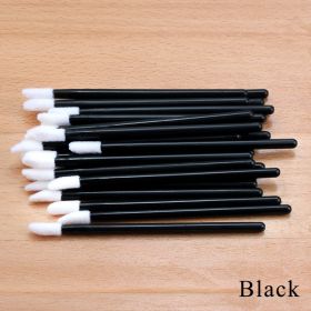 50Pcs Crystal Eyelashes Brushes Individual Lash Removing Cleaning Mascara Applicator Lip Brushes Makeup Eyelash Extension Tools (Handle Color: Black 50pcs)