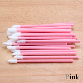 50Pcs Crystal Eyelashes Brushes Individual Lash Removing Cleaning Mascara Applicator Lip Brushes Makeup Eyelash Extension Tools (Handle Color: Pink-50pcs)