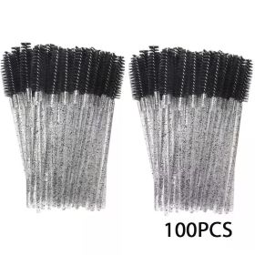 Wholesale 100PCS Mascara Spoolies Disposable Eyelash & Eyebrow Brushes for Salon, Extension & Makeup eyelash extension supplies (Brush Material: Wool Fiber, Color: 100pcs black)