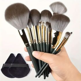 Makeup Brush Set Soft Fluffy Professiona Cosmetic Foundation Powder Eyeshadow Kabuki Blending Make Up Brush Beauty Tool Makeup (Handle Color: 14pcs lvyun pp)