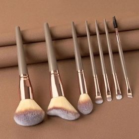 Makeup Brush Set Soft Fluffy Professiona Cosmetic Foundation Powder Eyeshadow Kabuki Blending Make Up Brush Beauty Tool Makeup (Handle Color: 7pcs brown)