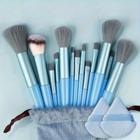 Makeup Brush Set Soft Fluffy Professiona Cosmetic Foundation Powder Eyeshadow Kabuki Blending Make Up Brush Beauty Tool Makeup (Handle Color: 13pcs  blue pp)