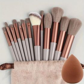 Makeup Brush Set Soft Fluffy Professiona Cosmetic Foundation Powder Eyeshadow Kabuki Blending Make Up Brush Beauty Tool Makeup (Handle Color: 13pcs  brown egg)