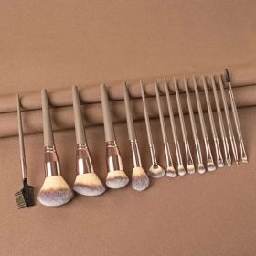 Makeup Brush Set Soft Fluffy Professiona Cosmetic Foundation Powder Eyeshadow Kabuki Blending Make Up Brush Beauty Tool Makeup (Handle Color: 15pcs brown)