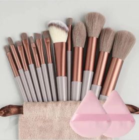 Makeup Brush Set Soft Fluffy Professiona Cosmetic Foundation Powder Eyeshadow Kabuki Blending Make Up Brush Beauty Tool Makeup (Handle Color: 13pcs brown pp)