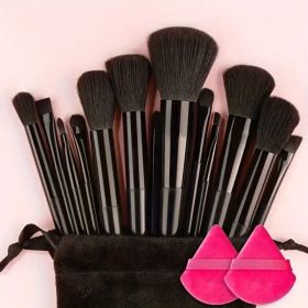 Makeup Brush Set Soft Fluffy Professiona Cosmetic Foundation Powder Eyeshadow Kabuki Blending Make Up Brush Beauty Tool Makeup (Handle Color: 13pcs black rose pp)