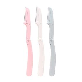 Karsyngirl 3pcs Fold Eyebrow Trimmer Scissors Hair Remover Eyebrow Comb Razor Eyebrow Clip Makeup Tools Face Razor for Women (Color: 3pcs mix A)