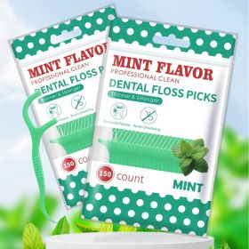 300/150/50pcs Mint Floss Stick - Disposable Floss Cleaning Stick - Toothpick to Remove Plaque and Food Residue - Oral Cleaning (Color: 300pcs)