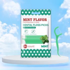 300/150/50pcs Mint Floss Stick - Disposable Floss Cleaning Stick - Toothpick to Remove Plaque and Food Residue - Oral Cleaning (Color: 50pcs)