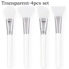 4/1pcs Silicone Face Mask Applicators Soft Head Flexible Face Mask Brushes for Mud Clay Reusable Face Mask Spatula Makeup Tools (Color: Transparent Set)