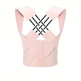 Back Brace Posture Corrector for Women and Men, Shoulder Straightener Adjustable Full Back Support Upper and Lower Pain Relief (Color: Pink, size: M)