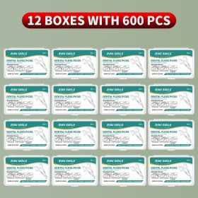 50/150/300/600/1000 PCS dental floss sticks oral care tools (Color: 12 boxes with 600PCS)