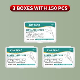 50/150/300/600/1000 PCS dental floss sticks oral care tools (Color: 3 boxes with 150PCS)