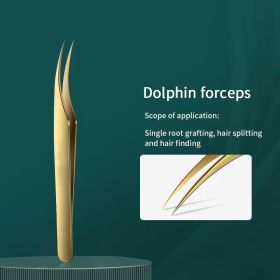High Precision Lash Tweezers Set - Includes 3 Stainless Steel Eyelash Tweezers for Classic Individual and Volume Lash Extensions (Color: Dolphin)