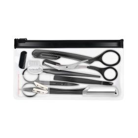 2-17 PCS Eyebrow Trimmer Set Eyebrow Razor Scraping Eyebrow Comb Razor Eyebrow Clip Scissors Tweezers Makeup Tools Sets (Color: 9 pcs)