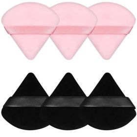 3/5/6 Pcs Triangle Powder Puff For Loose Powder Liquid Cosmetic Soft Plush Powder Puff Makeup Foundation Puff Makeup Tool (Color: SHE088-6mix)