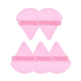 3/5/6 Pcs Triangle Powder Puff For Loose Powder Liquid Cosmetic Soft Plush Powder Puff Makeup Foundation Puff Makeup Tool (Color: SHE088-5pink)