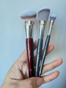1pc 101 Contoured Foundation Makeup brushes Angled Liquid Base Concealer Make up brushes Red wood handle cosmetic tools 506 (Handle Color: 101 506 507)