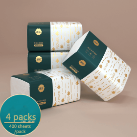 30 Boxes of Paper Towels Full Box Affordable Household Toilet Paper Household Napkins Paper Towels Toilet Paper (Color: 4 Packs-300sheets)