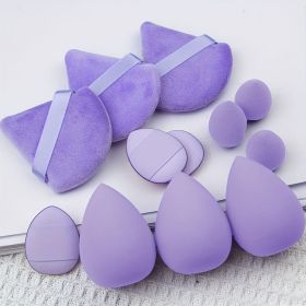 12Pcs Professional Makeup Sponge Set - Soft, Gentle, Multi-Purpose Tools for Perfect Foundation, Powder and Blush Application (Color: 12Pcs-Purple)
