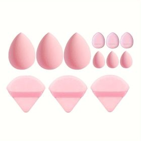 12Pcs Professional Makeup Sponge Set - Soft, Gentle, Multi-Purpose Tools for Perfect Foundation, Powder and Blush Application (Color: 12Pcs-Pink)