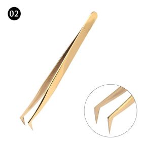 New Lash Extension Tweezers Anti slip Stainless Steel Curved Tip Straight Tweezers High Precision Nail Art Makeup Beauty Tools (Color: C-1pc)