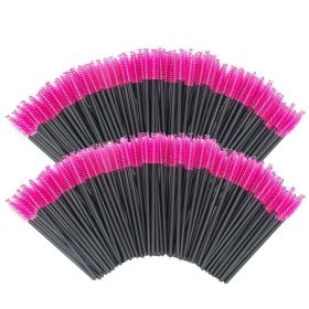 200 PCS Disposable Eyelash Brush Mascara Wands Spoolies for Eye Lash Extension, Eyebrow and Makeup Cosmetic Tools (Color: 200PCS-Rose)