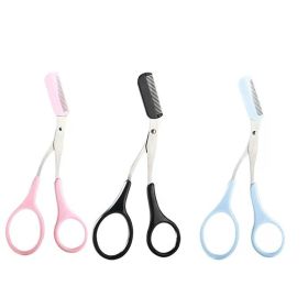1/2/3/4pcs Eyebrow Trimmer Makeup Tools Stainless Steel Eyebrow Scissors with Comb Hair Removal Eyebrows Shaping Makeup tools (Color: 3PCS Mixed)