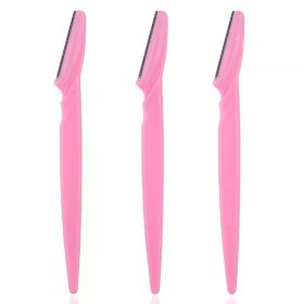 3/4/10Pcs Eyebrow Trimmer Face Blade Shaver Portable Eye Brow Epilation Hair Removal Safety Eyebrow Cutting Woman Makeup Tools (Color: 3Pcs Pink)
