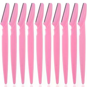 3/4/10Pcs Eyebrow Trimmer Face Blade Shaver Portable Eye Brow Epilation Hair Removal Safety Eyebrow Cutting Woman Makeup Tools (Color: 10pcs Pink)