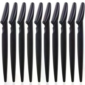 3/4/10Pcs Eyebrow Trimmer Face Blade Shaver Portable Eye Brow Epilation Hair Removal Safety Eyebrow Cutting Woman Makeup Tools (Color: 10pcs Black)