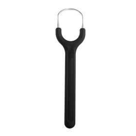 Stainless Steel Tongue Scraper Set For Adult Ergonomic Metal Tongue Cleaner Oral Brush U-shape Easy To Clean Reduce Bad Breath (Number of Pieces: One Unit, Color: 1pcs O black)