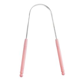 Stainless Steel Tongue Scraper Set For Adult Ergonomic Metal Tongue Cleaner Oral Brush U-shape Easy To Clean Reduce Bad Breath (Number of Pieces: One Unit, Color: 1pcs U pink)