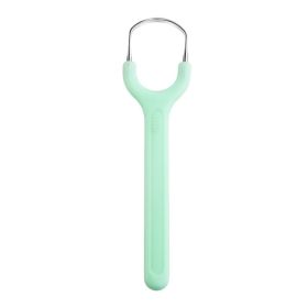 Stainless Steel Tongue Scraper Set For Adult Ergonomic Metal Tongue Cleaner Oral Brush U-shape Easy To Clean Reduce Bad Breath (Number of Pieces: One Unit, Color: 1pcs O green)