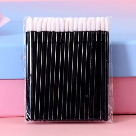 100PCS Disposable Lip Brushes Makeup Brush Eyelashes Extension Applicator Lipstick Wands Set Cosmetic Colourful Make Up Tools (Handle Color: Black 50pcs)