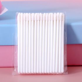 100PCS Disposable Lip Brushes Makeup Brush Eyelashes Extension Applicator Lipstick Wands Set Cosmetic Colourful Make Up Tools (Handle Color: White 50pcs)