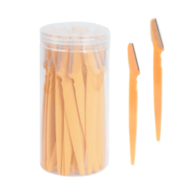 30Pcs/Bottle Eyebrow Razors With Container Facial Eye Brow Trimmer In Case Hair Removal Shaver Safe Blades Trimming Tools (Color: 30pcs yellow)