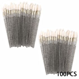 100/300PCS Disposable Lip Brush Makeup Brushes Lipstick Applicator Wands Wholesale Eyelashes Extension Tool Beauty Accessories (Handle Color: black 100pcs)