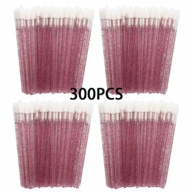 100/300PCS Disposable Lip Brush Makeup Brushes Lipstick Applicator Wands Wholesale Eyelashes Extension Tool Beauty Accessories (Handle Color: Red 300pcs)