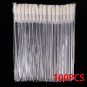 100/300PCS Disposable Lip Brush Makeup Brushes Lipstick Applicator Wands Wholesale Eyelashes Extension Tool Beauty Accessories (Handle Color: Transparent 100pcs)