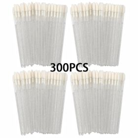 100/300PCS Disposable Lip Brush Makeup Brushes Lipstick Applicator Wands Wholesale Eyelashes Extension Tool Beauty Accessories (Handle Color: White 300pcs)