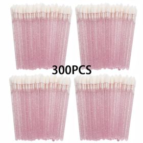 100/300PCS Disposable Lip Brush Makeup Brushes Lipstick Applicator Wands Wholesale Eyelashes Extension Tool Beauty Accessories (Handle Color: Pink 300pcs)