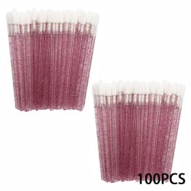 100/300PCS Disposable Lip Brush Makeup Brushes Lipstick Applicator Wands Wholesale Eyelashes Extension Tool Beauty Accessories (Handle Color: Red 100pcs)