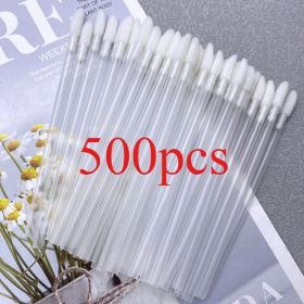 500pcs Lip Brush Eyelash Wands Applicators Disposable Lip Brush Lipstick Brush Lip Gloss Applicator Wands Makeup Beauty Tool (Handle Color: 500pcs LipBrushClear)